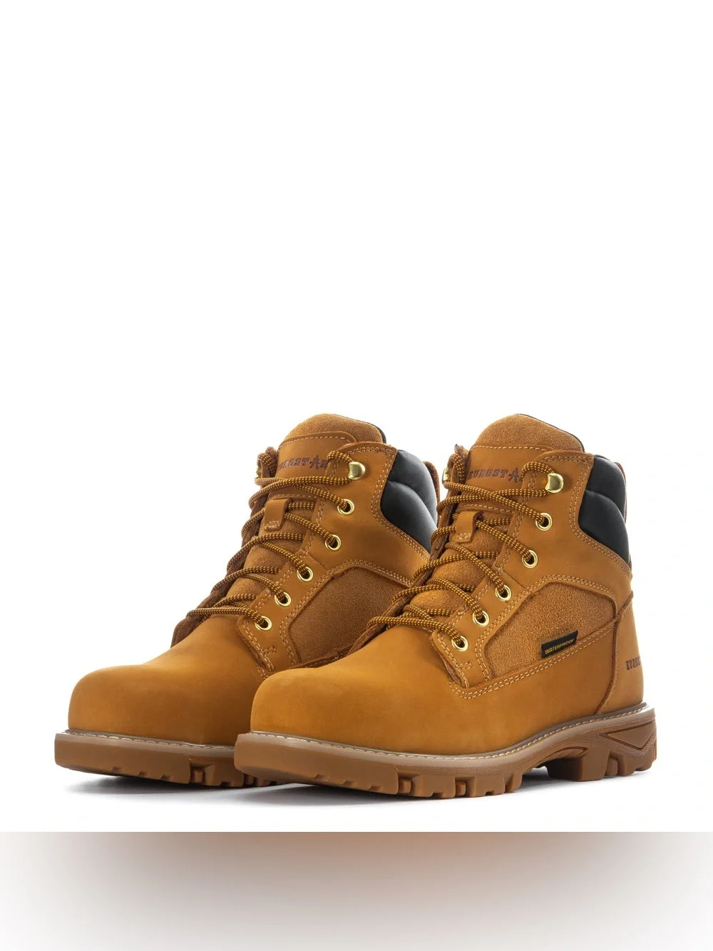 947. NIB Men's Tan Lace-Up Work Boots with Padded Black Collar